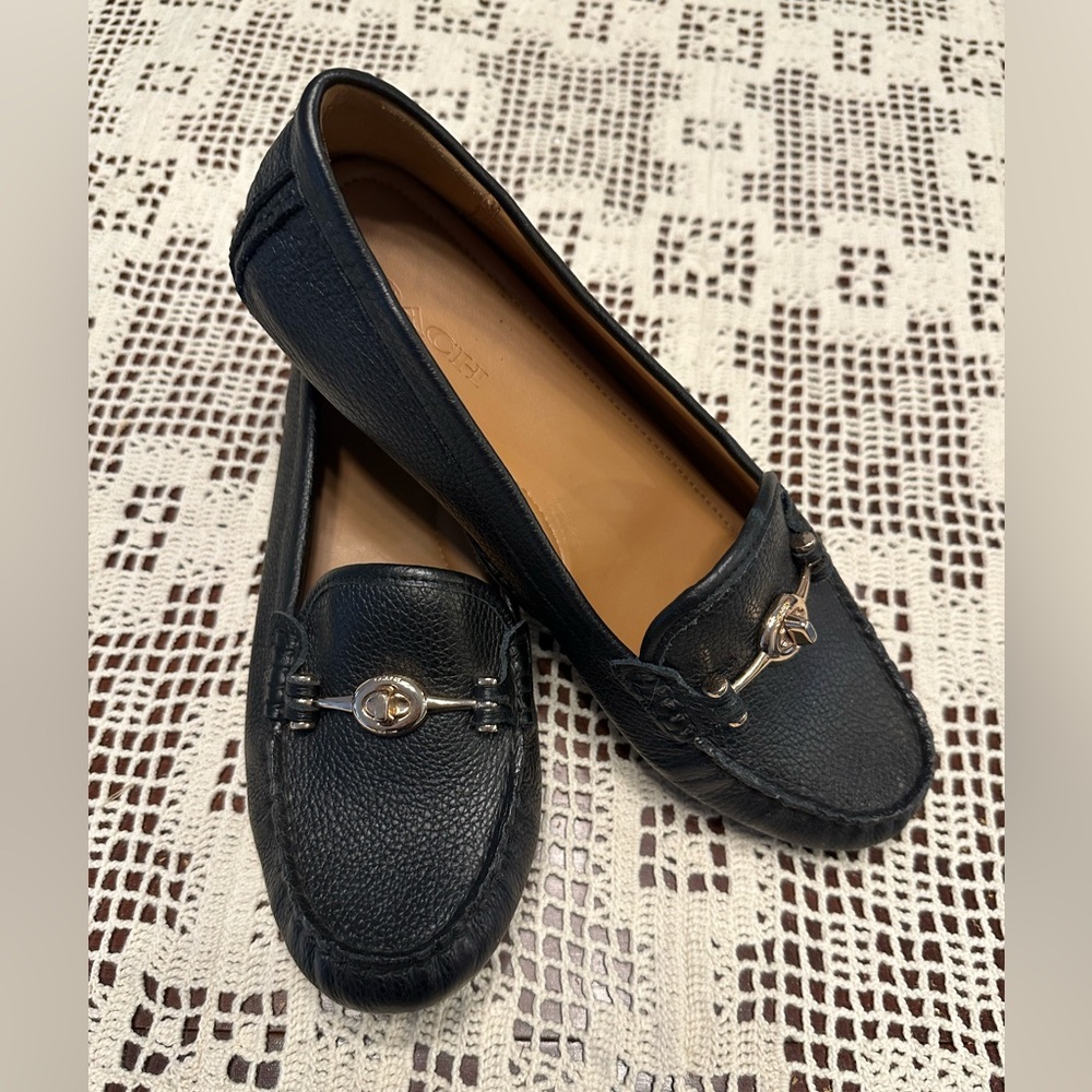 Coach black driving mocs size 8.5